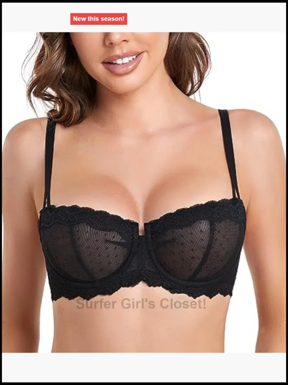 Push Up Unlined Lace Sheer Underwire Multiway Everyday Bra - Women's